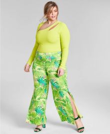 Trendy Plus Size Asymmetrical Cutout Bodysuit at Macys