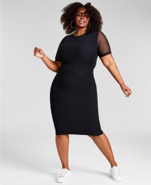 Trendy Plus Size Mesh Midi Dress by Nina Parker at Macys