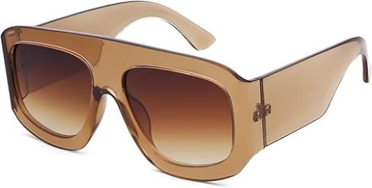 Trendy Square Aviator Sunglasses at Amazon