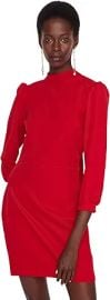 Trendyol Women's Standing Collar Standard Red Dress at Amazon