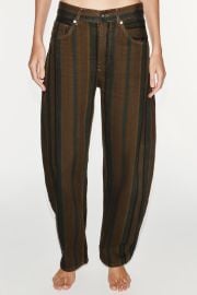 Trf Striped Mid Rise Barrel Jeans at Zara