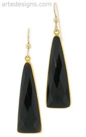 Triangle Black Spinel Earrings at Arte Designs