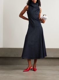 Triangle de N mes denim turtleneck midi dress at Net a Porter
