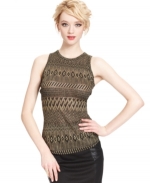 Tribal metallic tank by Rachel Roy at Macys