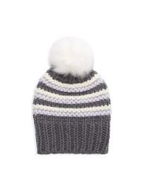 Trilly Fox Fur-Trimmed Cashmere Stripe Beanie by Raffaello Bettini at Saks Fifth Avenue