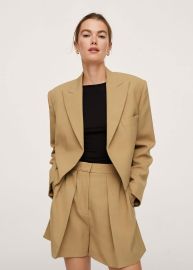 Trim crop blazer - Women Mango USA at Mango