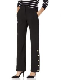 Trina Turk  Fete Gold Button Detailed Pant at Amazon