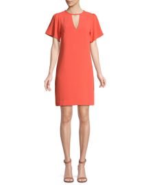 Trina Turk Anderson Short-Sleeve Cutout Mini Dress at Neiman Marcus