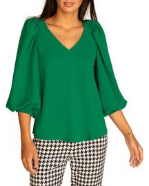 Trina Turk Danise Blouson 3 4-Sleeve Top at Neiman Marcus