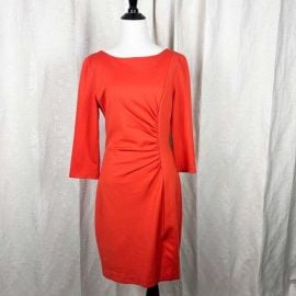 Trina Turk Dresses Trina Turk Ruched Shift Dress Orange Poshmark at Poshmark