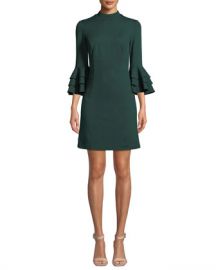 Trina Turk Dylan 2 Tropical Ponte Bell-Sleeve Dress at Neiman Marcus