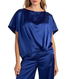 Trina Turk Pastilla Silky Satin Boat Neck Coordinating Short Dolman Sleeve Top Dillardx27s at Dillards