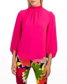 Trina Turk Sunrise Vista Mock-Neck Top at Neiman Marcus