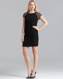 Trina Turk aposNettleapos Black Beaded Shoulder Crepe Shift Cocktail Dress NWT 348 eBay at eBay