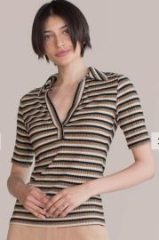 Trina Turk black amp gold striped polo - Bettina039s of Los Gatos at Bettinas