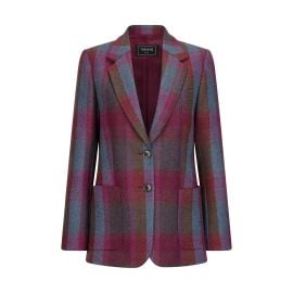 Triona Raspberry Check Una Patch Pocket Tweed Jacket at Wolf & Badger