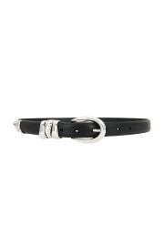 Triple Metal Keeper Belt in True Black With Silver at Revolve