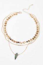 Triple wrap stone necklace at Free People