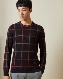 Triton Check Crewneck Sweater at Ted Baker