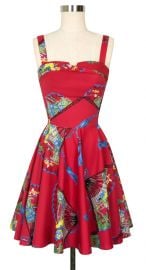 Trixie Dress in Red Fans at Trashy Diva