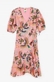 Tropical Birds Ruffle Wrap Dress by FARM Rio at FARM Rio