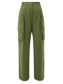 Tropical Pleated Woven Wide-Leg Pants by Tibi at Matches