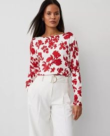 Tropical Slash Neck Sweater at Ann Taylor