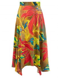 Tropical-print Silk-blend Cloqué Midi Skirt by Peter Pilott at Matches