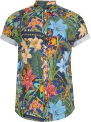 Tropical print shirt at Topman