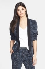 Trouv Print Contrast Lapel Blazer at Nordstrom