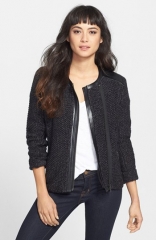 Trouv Textured Biker Jacket at Nordstrom