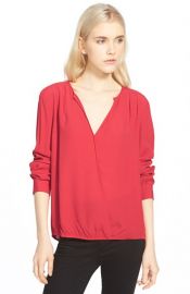 TrouvSurplice Zip Cuff Blouse in Red at Nordstrom