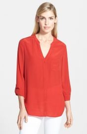 WornOnTV: Theresa’s red v-neck blouse on Days of our Lives | Jen Lilley ...