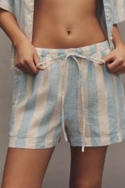 Trovata Charlie Linen Striped Shorts at Anthropologie