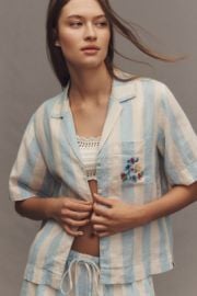 Trovata Nico Linen Short Sleeve Buttondown Shirt at Anthropologie