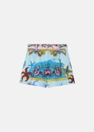 Trsor de la Mer Print Silk Shorts for Women  US Online Store at Versace