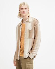 Truck Striped Cardigan DUST TAUPE ALLSAINTS US at All Saints