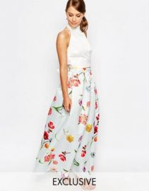 True Violet Sateen Ball Maxi Skirt at asos com at Asos