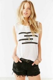 Truly Madly Deeply Spliced Verbiage Twist-Cuff Muscle Tee at Urban Outfitters