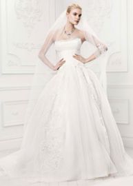 Truly Zac Posen Tulle Wedding Dress with Draping in Ivory at Davids Bridal