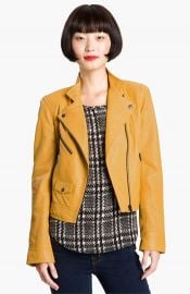 Truth and Pride Perforated Leather Biker Jacket in yellow at Nordstrom