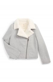 Tucker   Tate Knit Moto Jacket with Faux Fur Lining  Big Girls at Nordstrom