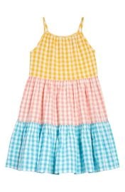 Tucker Tate Kids Gingham Tiered Trapeze Dress at Nordstrom