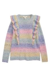 Tucker Tate Kids Ruffle Cotton Blend Tunic Sweater at Nordstrom