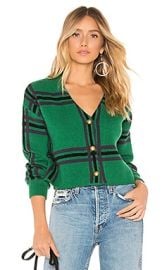 Tularosa Bellair Cardi In Green Plaid at Revolve
