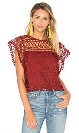 Tularosa Clayton Lace Top in Clay from Revolve com at Revolve