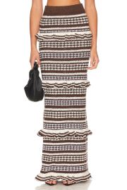 Tularosa Kaely Maxi Skirt In Brown Ivory at Revolve