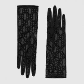 Tulle Gloves with GG Motif by Gucci at Gucci