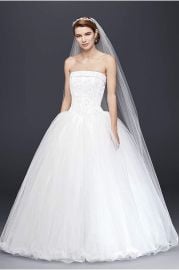 Tulle Wedding Dress with Beaded Satin Bodice at Davids Bridal