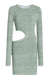 Turquoise Cutout Ribbed-Knit Mini Dress By Aya Muse at Moda Operandi